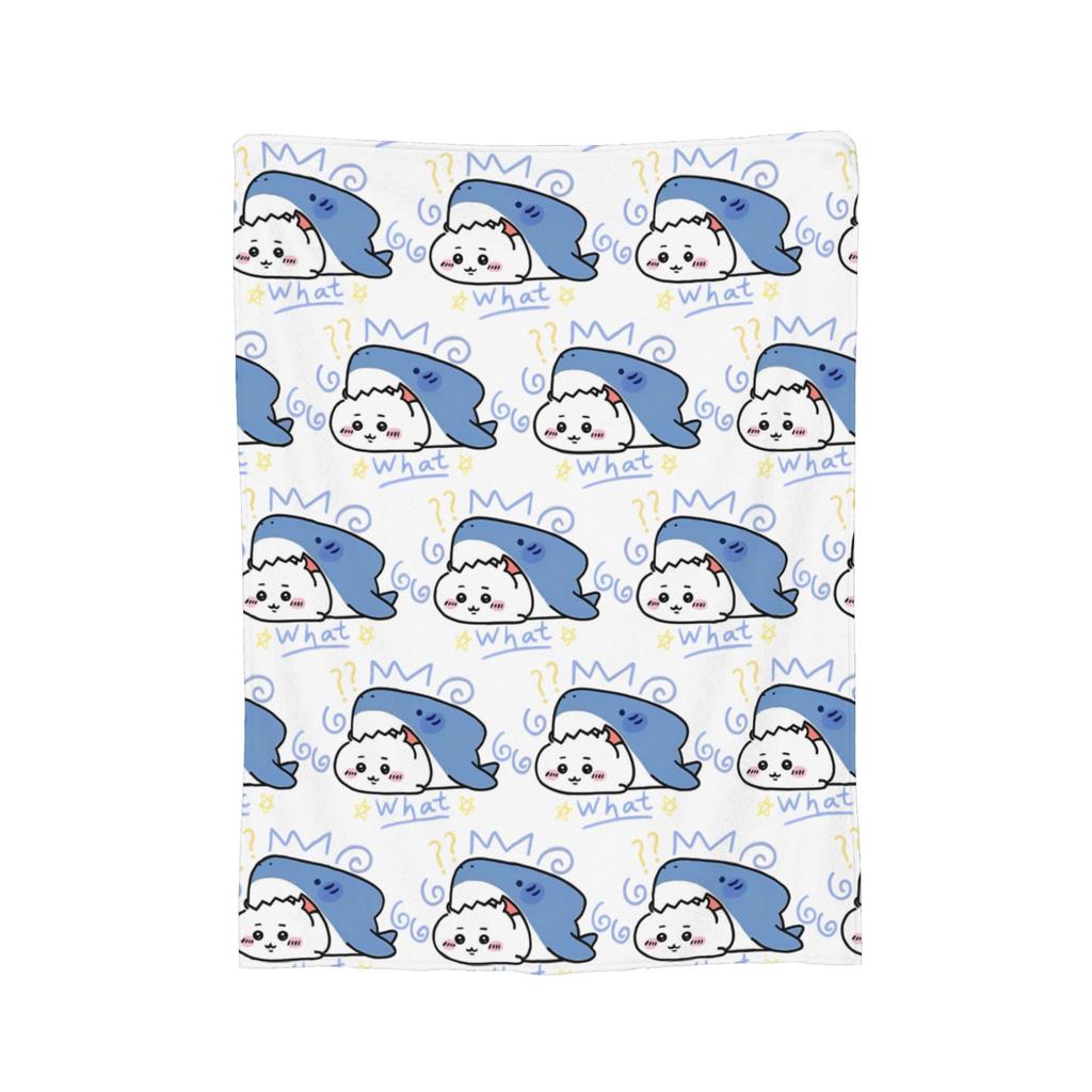 C-Chiikawaa White Momonga Blankets Fleece Spring/Autumn  Multi-function Super Warm Throw Blankets for Bedding Couch Rug Piece