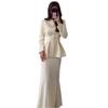 2025 Stylish European & American Women's Long Sleeve Buttoned Waist Slimming Dress