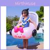 Inflatable Cartoon Car Seat Boat With Sunshade Steering Wheel For Children Swimming Activities