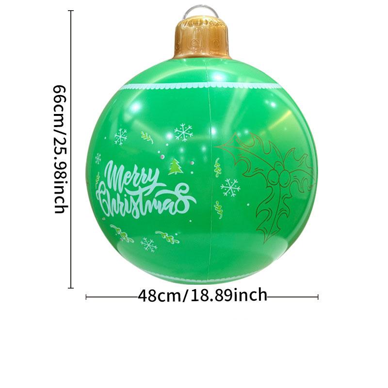 26 Inch Light Up PVC Inflatable Christmas Ball with Light Remote PVC Giant Inflatable Christmas Balls Christmas Decorations Ball