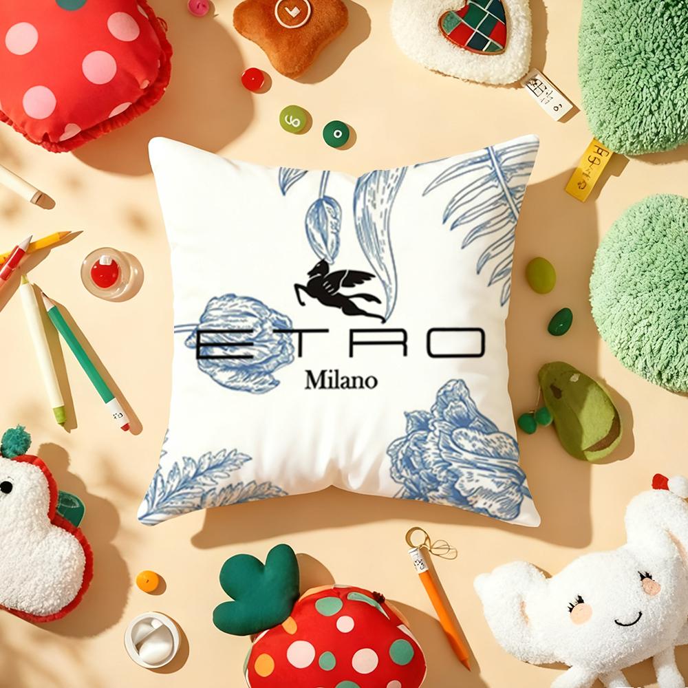 Light Luxury Fashion EETROo Cushion Cover Plush Fabric Soft DoubleSided Printed Sofa Warm Winter Home Gift Pillow Cover