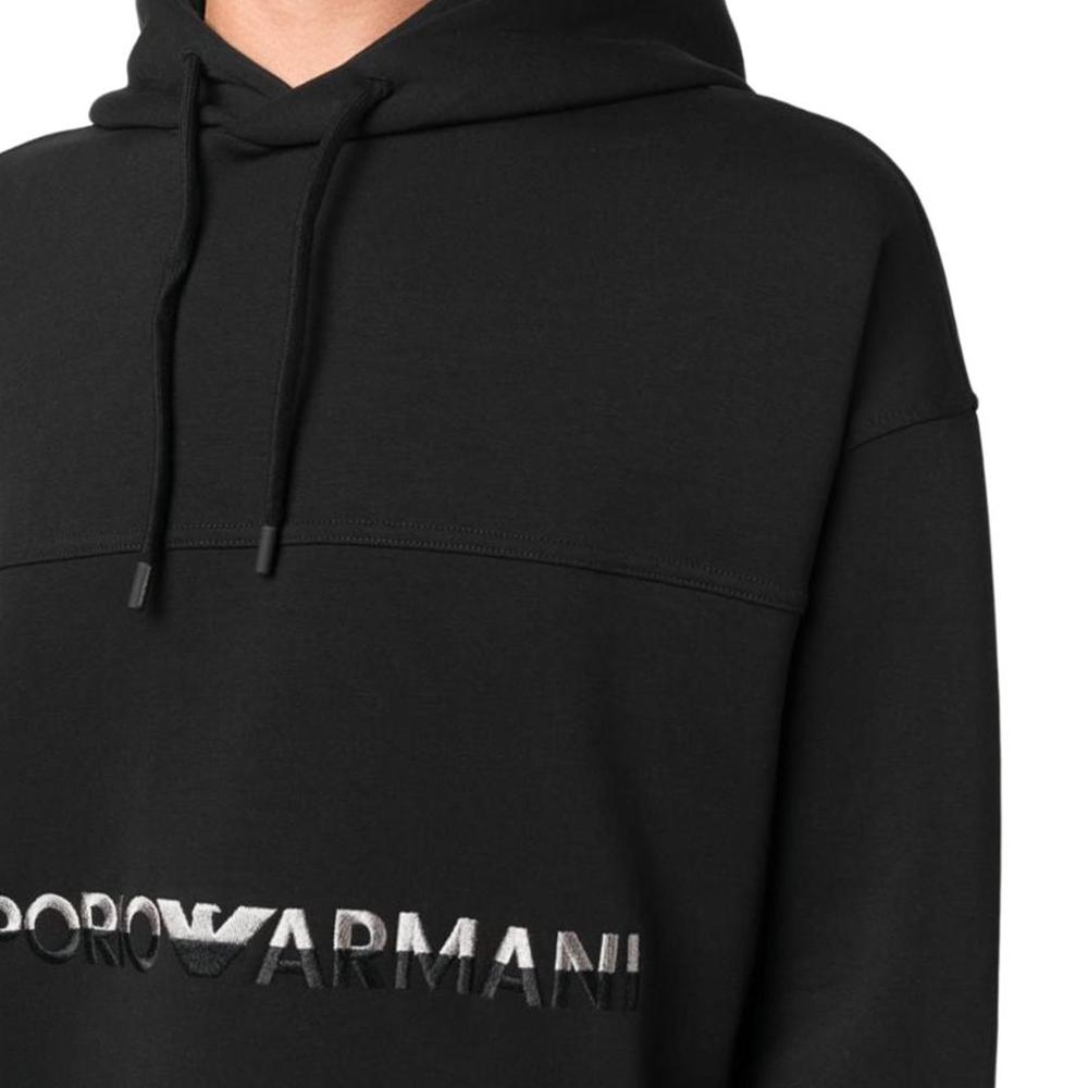 Emporio Armani Baumwoll-Kapuzenpullover mit Logo-Stickerei 6R1MCM-1JHSZ-0999