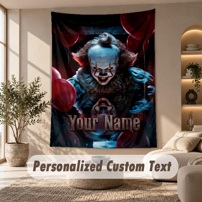 Tapestry Custom Name Text, Wall Hanging Tapestry Home Room DecorIT Pennywise