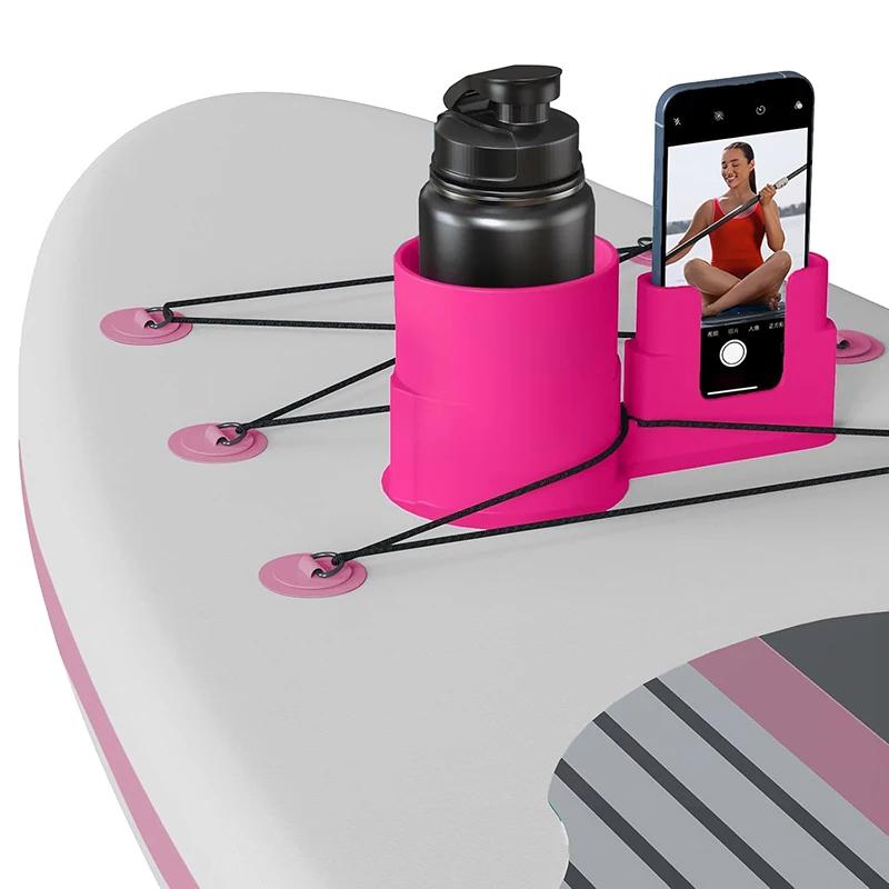 Universal Sup Water Bottle And Phone Holder 2 In 1 Silicone Cup Holder And Phone Mount For Paddle Board Kayak And Canoe