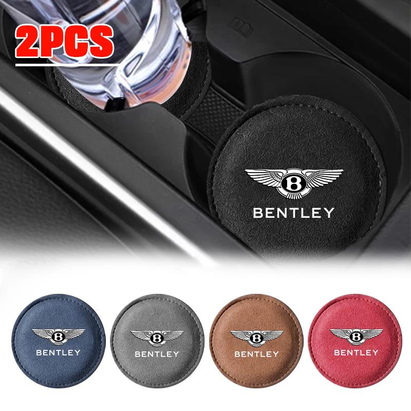 2Pcs B-Bentley-B Car Water Cup Pad Coaster Non-Slip Mat For New Bentley Flying Spur Continental GT Bentayga Mulsanne Accessories