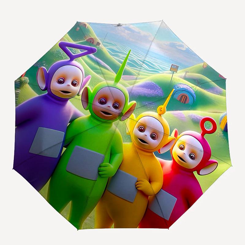 Teletubbies, Outdoor Automatic Opening and Closing, 8 Rib Structure Portable Umbrella, Suitable for Men and Women In All Seasons  Perfect Gi