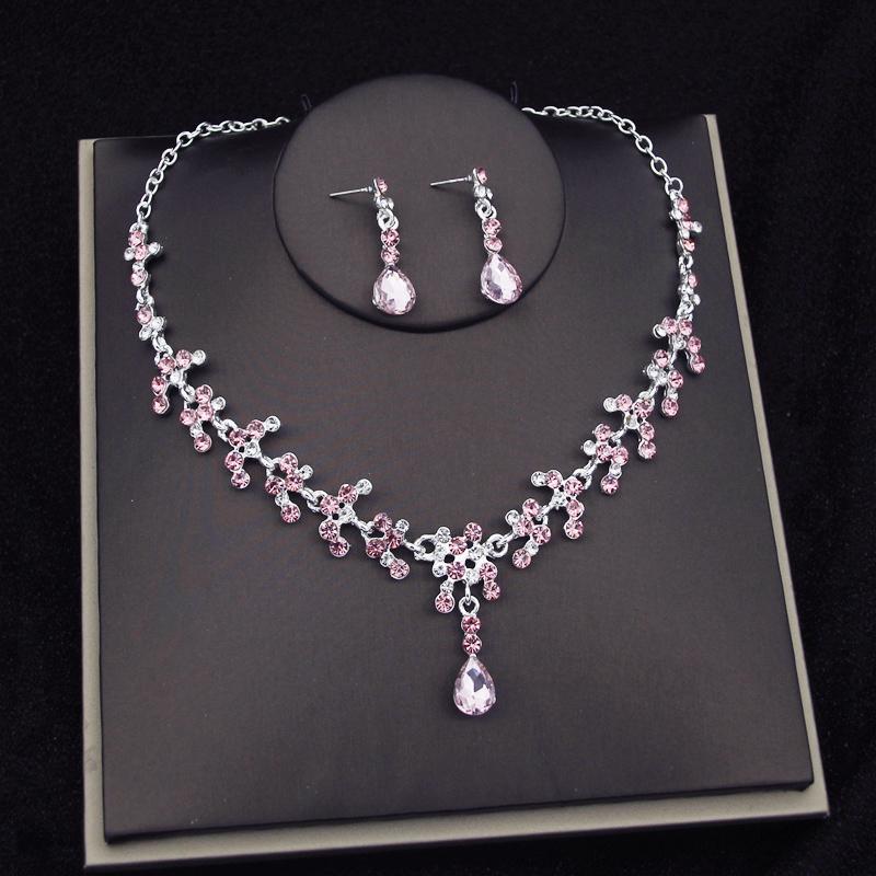 Princess Bridal Jewelry Sets Bride Tiara Crown Earring Set Necklace for Women Birthday Party Wedding Jewelry Sets Accessories
