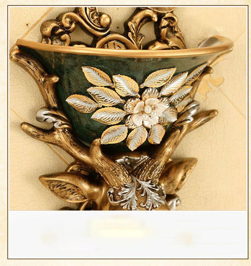 European Resin Deer Head Wall Vase Fake Flower Planter Wall Hanging Ornaments Home Living Room Porch Wall Mural Decor Crafts