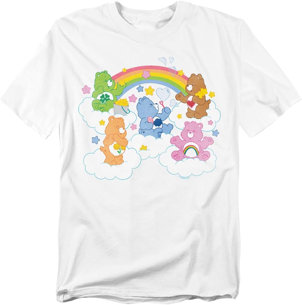 Popfunk Care Bears Rainbows Clouds and Stars Unisex Adult T Shirt S разноцветный