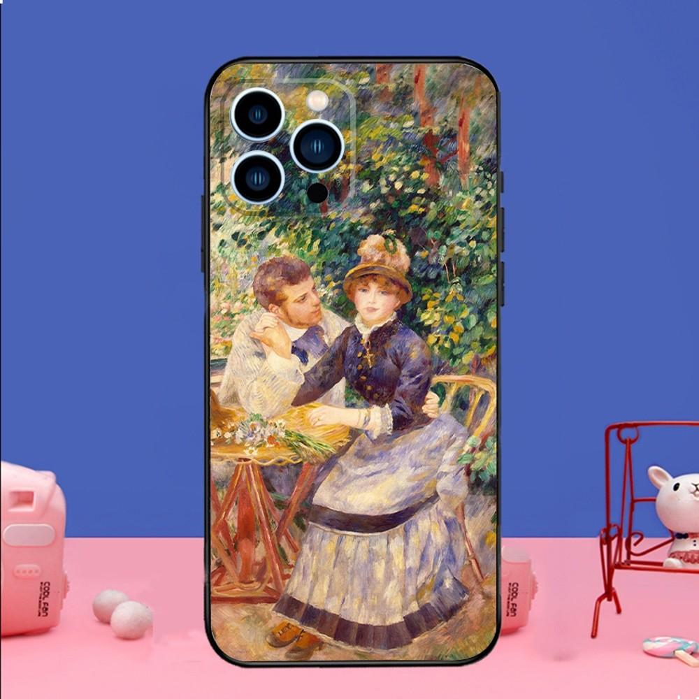 P-Pierre-Auguste Famous Paintings Renoir Phone Case For iPhone 16 15,14,13,12 Mini 11 Pro,XS,MAX,Plus Silicone Cover Soft black