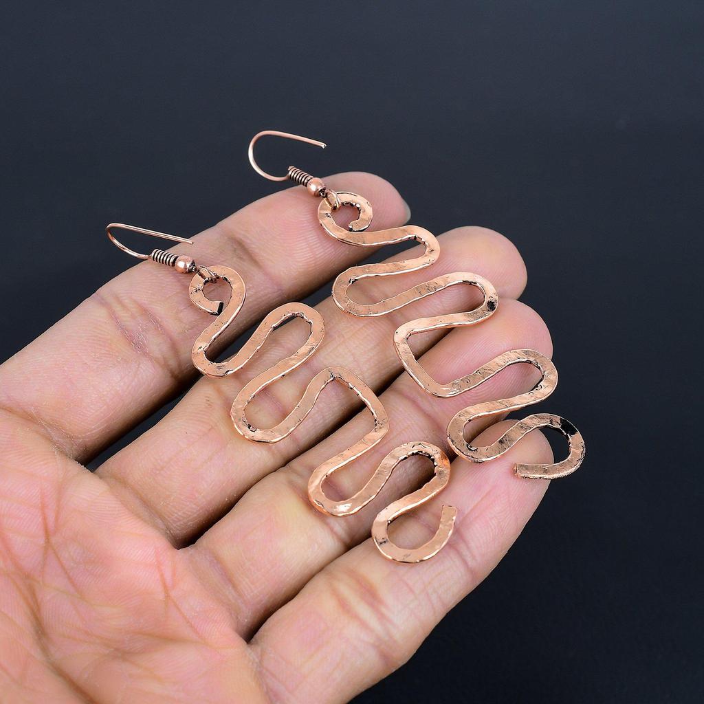 Designer Copper Earrings, Handmade Gemstone Earrings Jewelry, Gifts For Wife Brand New Earrings