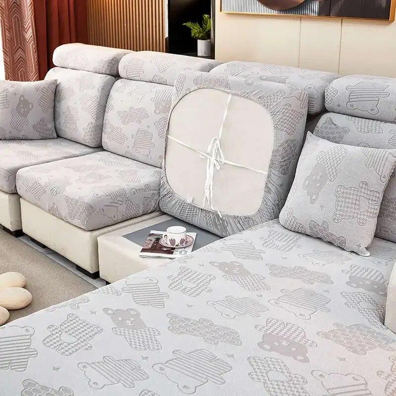 Pokrowce na sofy przeciwkurzowe Poszewka na oparcie siedzenia Elastyczny poliester Przekrój narożna narzuta na kanapę Ochraniacz na szezlong