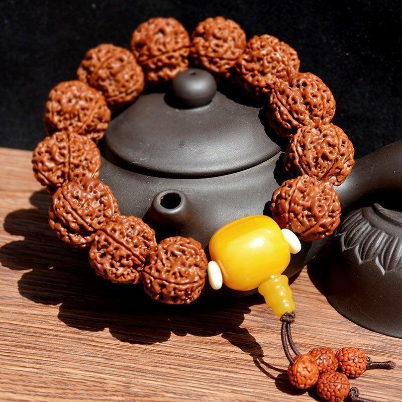 Nepalese five-petal burst meat source toothless big diamond Bodhi bracelet bracelet Wenwan Buddha beads,Christmas gift, Stocking stuffers