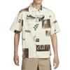 Nike Woven Print Polo Short Sleeve T-Shirt for Men in Coconut Milk Color