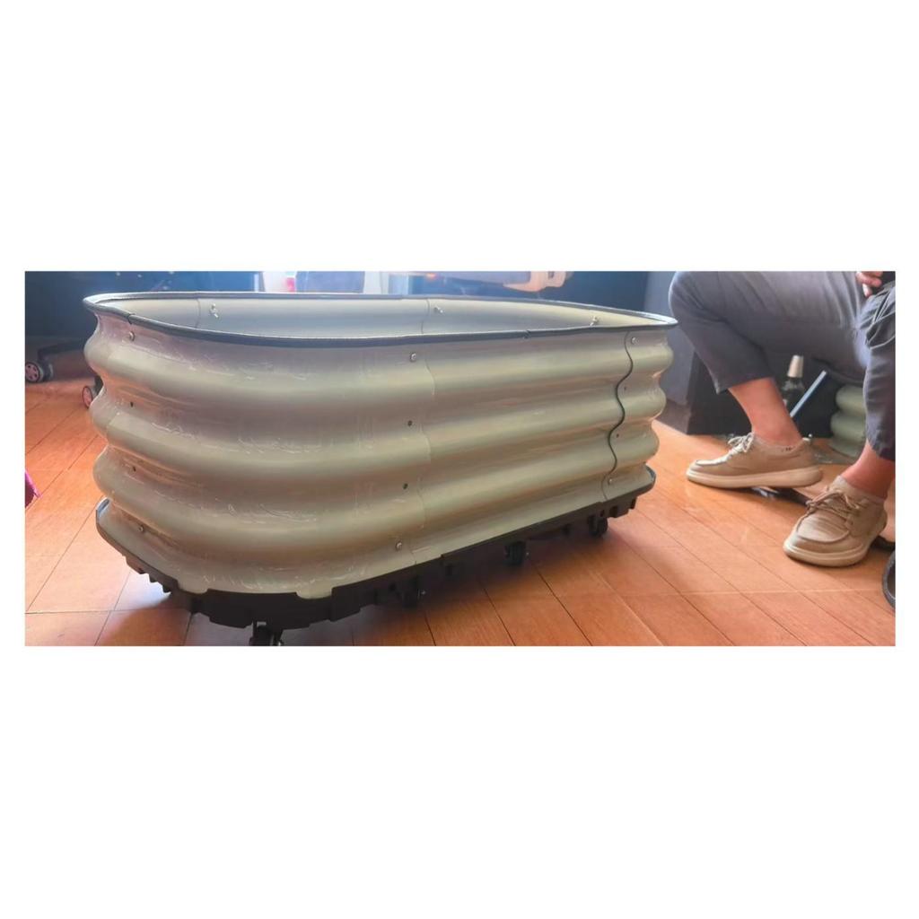 Metal Planting Box with Wheels for Vegetables & Flowers - Outdoor Balcony, Courtyard, Rooftop Use
