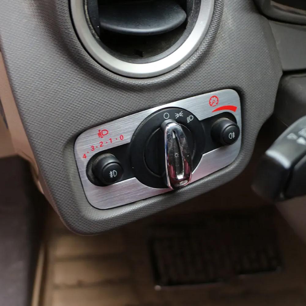 For Ford Fiesta Ecosport Mondeo 2013-2017 Car Aluminium Headlight Head Lamp Switch Adjust Panel Sticker Cover Trim