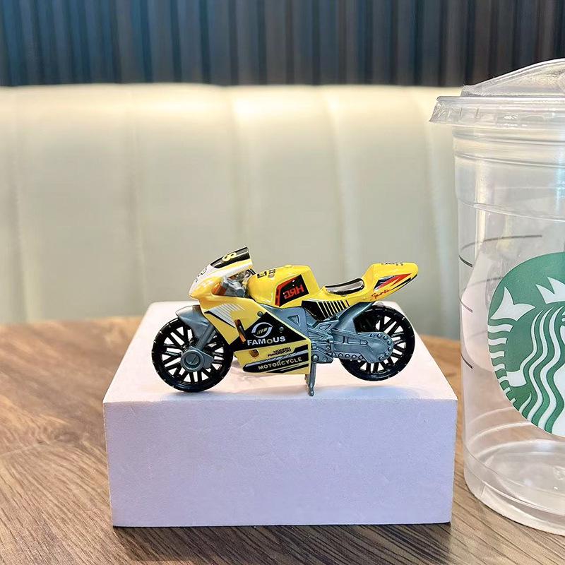 Trendy Cartoon Motorcycle Keychain Pendant - Cool Backpack Accessory and Gift