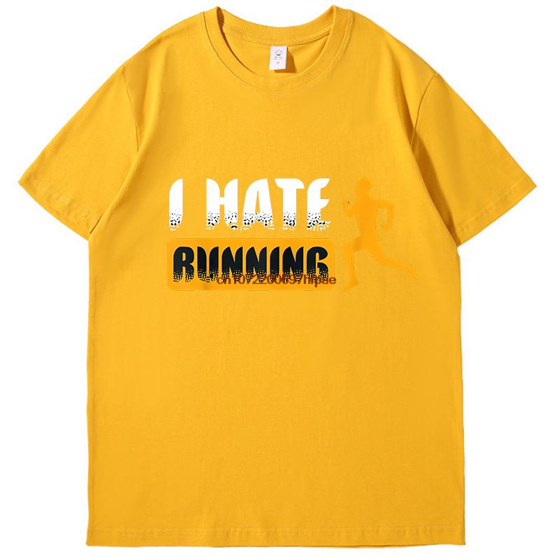 Sarcastic Mens I Hate Running Tshirt Marathon Runner Fitness Workout Cotton New Shirts And Tshirts Casual Round Neck Tshirt