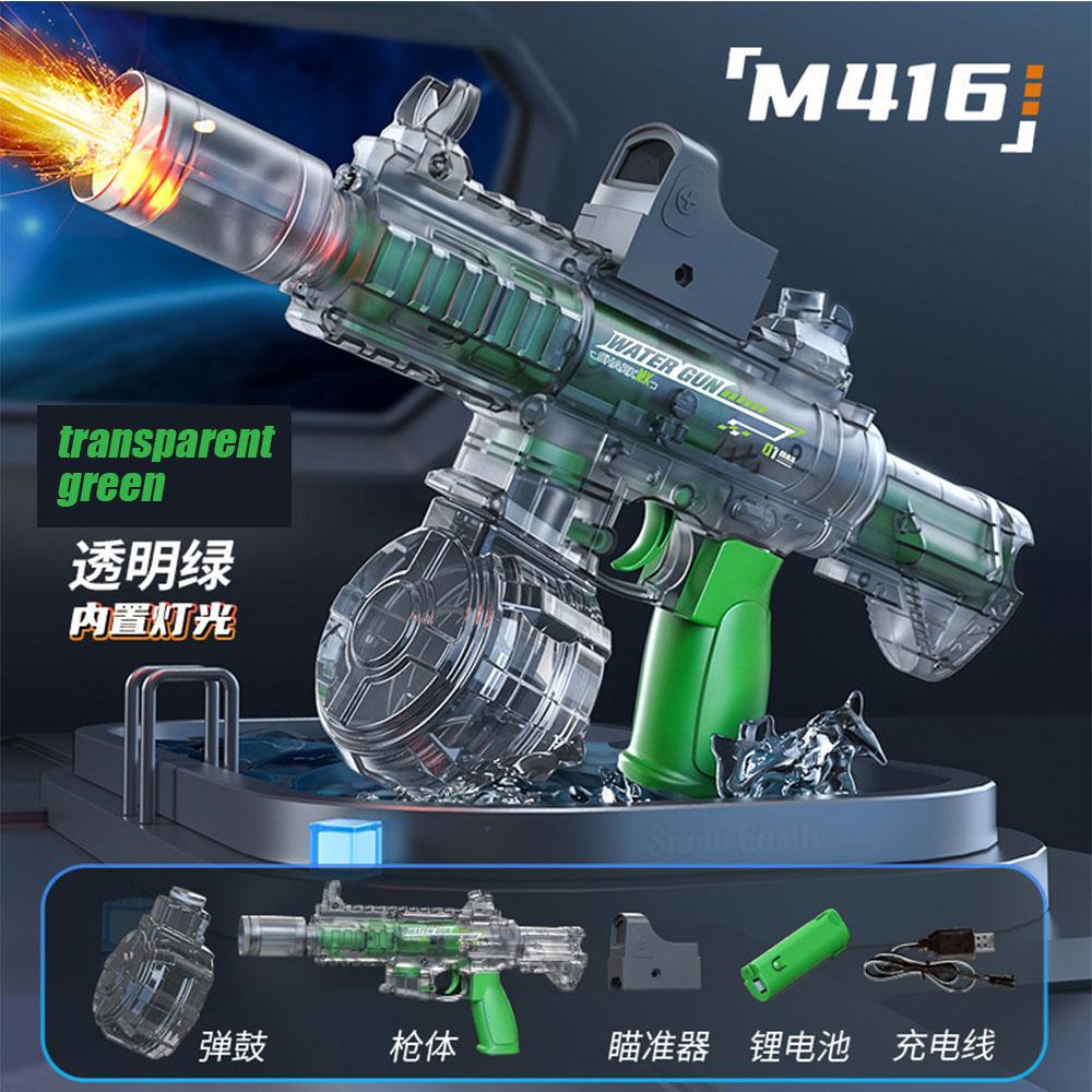 Children's Simulation LED M416 Electric Water Gun, High-Capacity Automatic Continuous Fire Water Gun, Outdoor Summer Toy for Kid