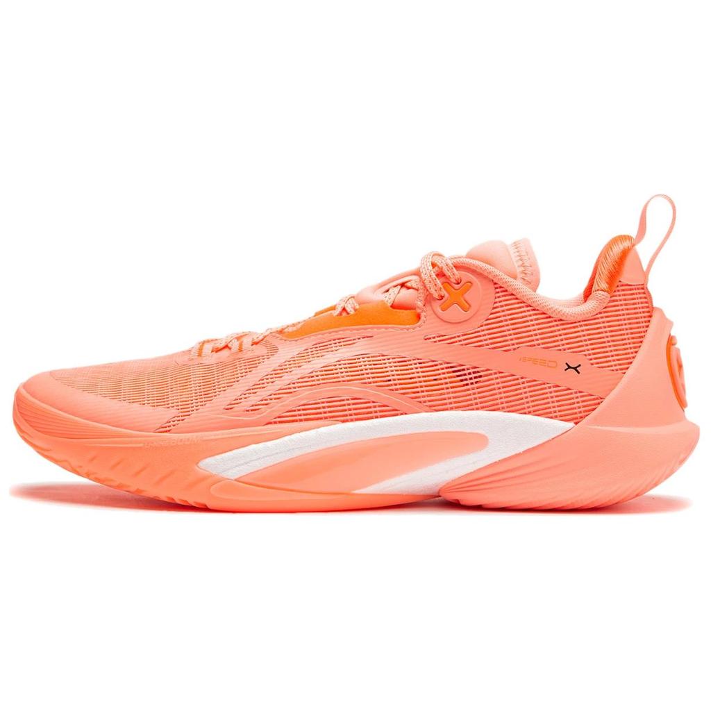 New LiNing Speed 10 Durable Breathable Low Top Basketball Shoes Men's Neon Orange Orange ABAU021-3