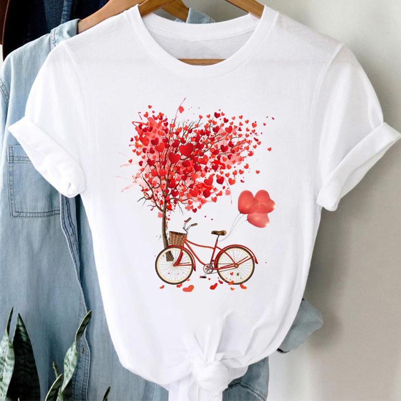 Watercolor Women Clothing Casual Print Tee Top Girl Lovely Summer Fashion T-shirt Short Sleeve Lady Female Graphic T-shirt