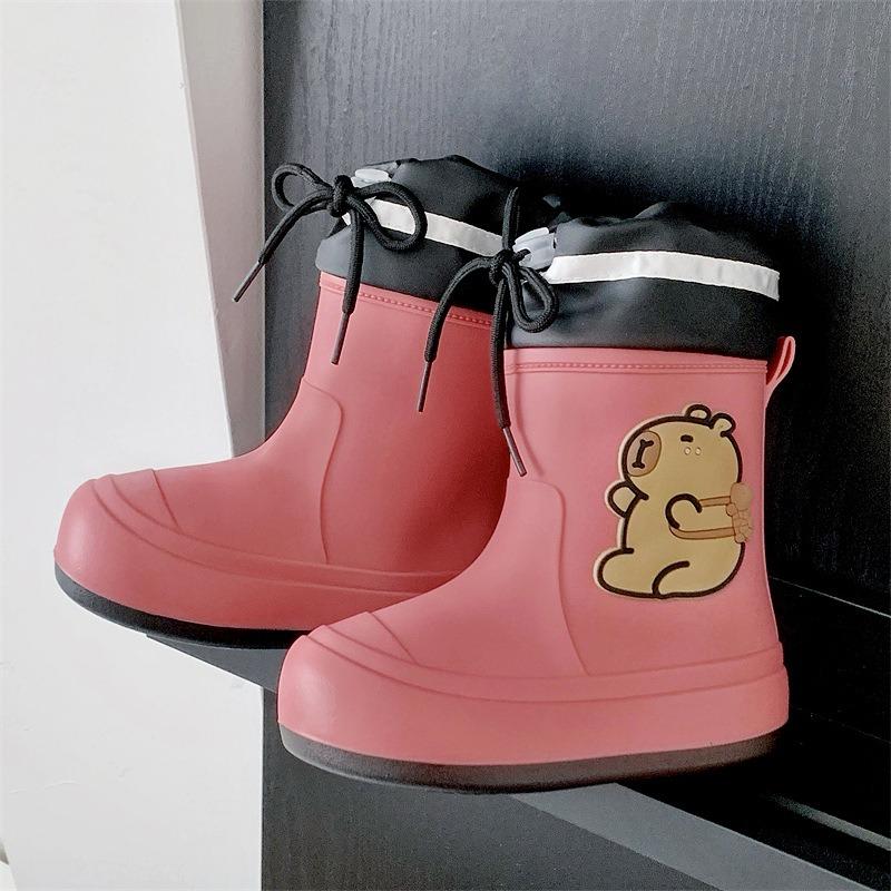 Rain shoes new water boots children's non-slip rain boots women's waterproof velvet water shoes short non-slip water boots women