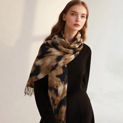 Damen Schal Graffiti Colorblock Bedruckter Schal Herbst Winter Weicher Schal Schal Outdoor-Aktivitäten Vielseitiges Accessoire