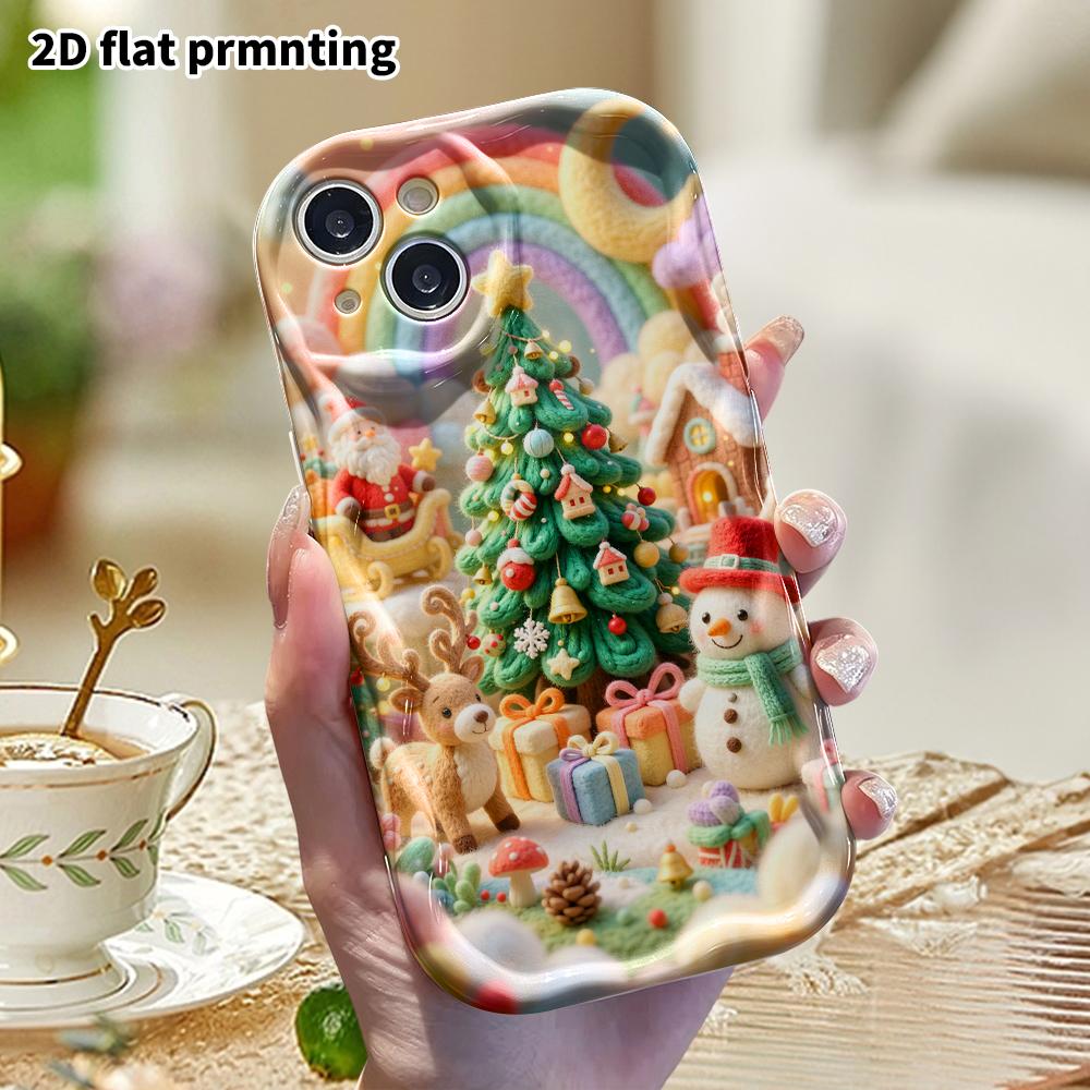 Phone Case: 2D flat, suitable for iPhone 18 17 16 15 14 13 12Pro protective case, classic Christmas town, perfect Christmas and Halloween holiday gift