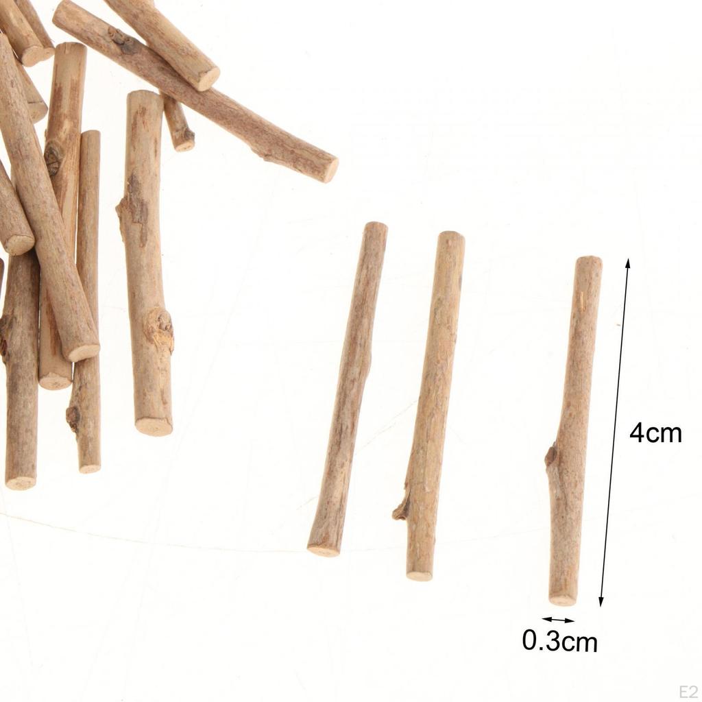 100x Doweling Rods Unfinished Wooden Sticks, Round Wood Sticks for Art Projects Home