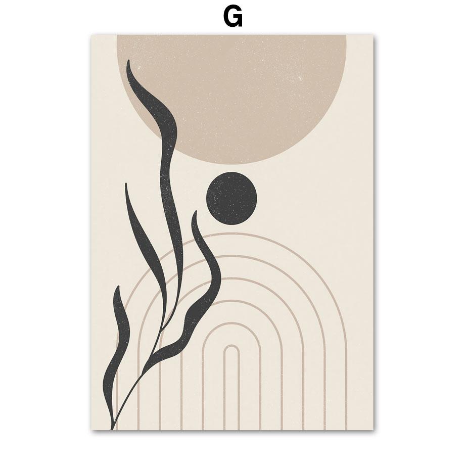 

Картина на холсте Абстрактная геометрия Ваза Лист Солнце Бохо Постеры Печать Настенные картины Скандинавская спальня Гостиная Домашний декор 21X30cm No Frame