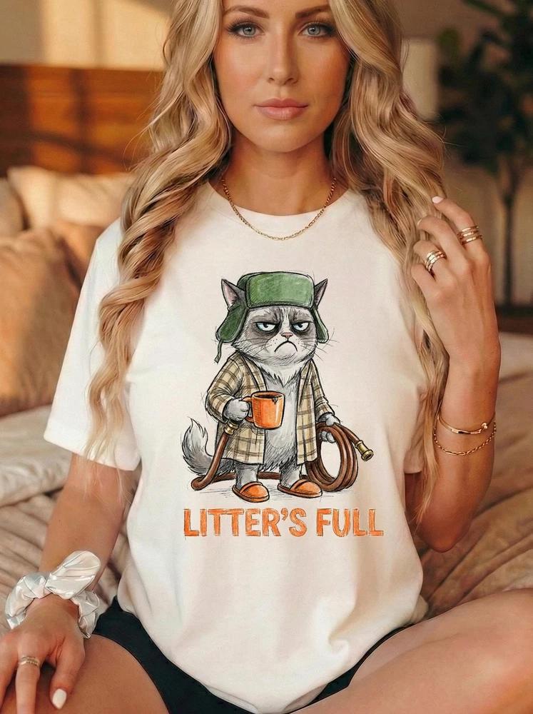 Funny Cat TShirt Funny Ugly Christmas Top Grumpy Cat Humor Tee for Holiday S