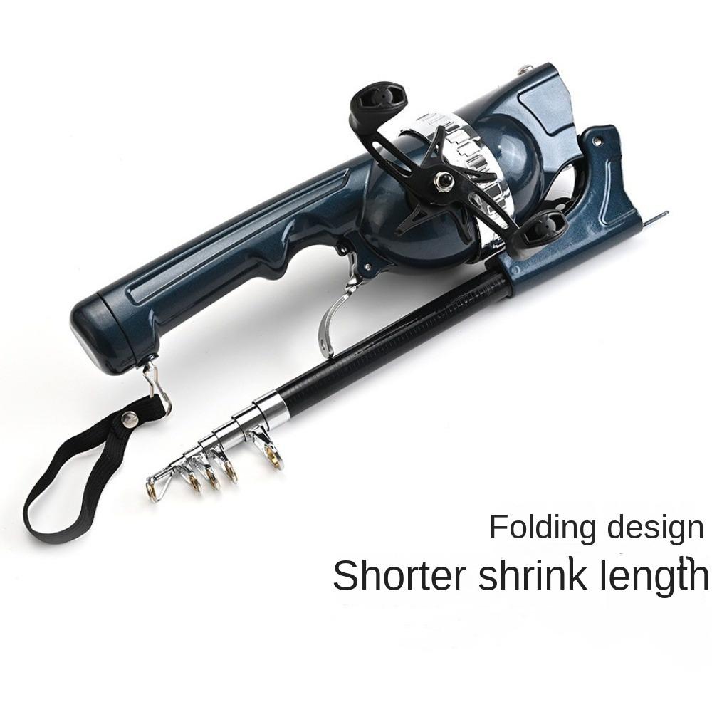 Caña de Pescar Plegable Mini 131cm Telescópica Caña de Pescar Carrete Combo Portátil con Sedal Set de Aparejos de Pesca Pesca en Exteriores