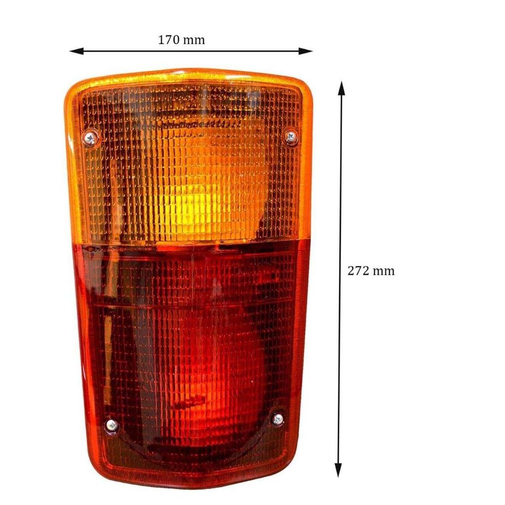 Zestaw tylnych świateł 24V do ciężarówki i mikrobusu Mercedes – Kompatybilny z Mercedes 508D, 608, L407 | Czerwono-pomarańczowy klosz | 3-funkcyjny | Zestaw 2 sztuk (Lewy + Prawy)