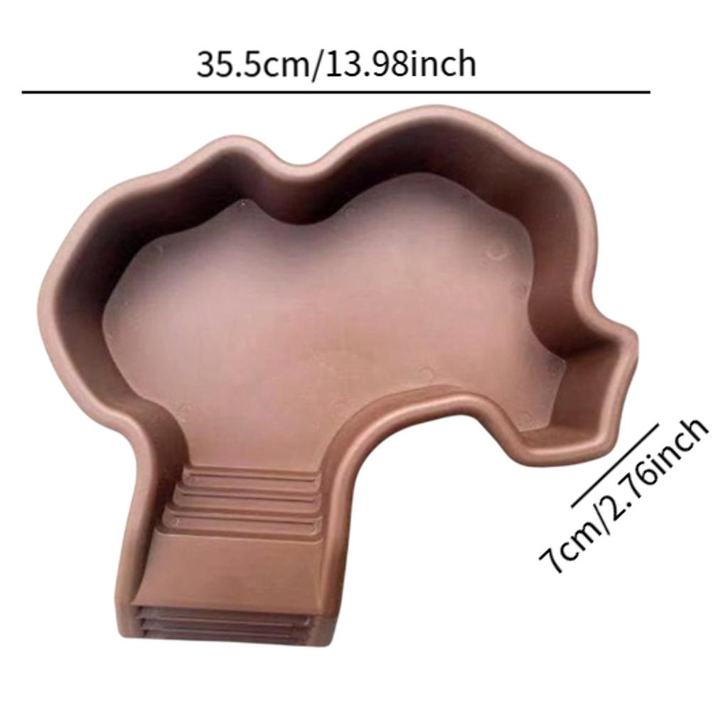 Tortoise Food Dish with Ramp Turtle Bathing Basin Reptile Water Dish for Amphibians Horned Frogs Lizard Basking Platform