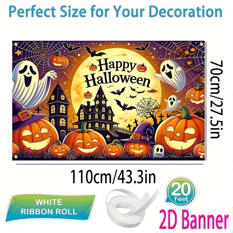 1Pcs Happy Halloween Ghost Pumpkin Haunted House Decoration Background Backdrop Decorations For Photo Studio Photo Booth Party
