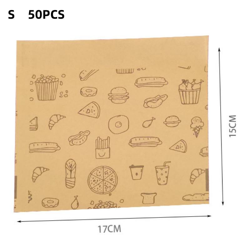 

Disposable Anti Oil Paper Bag Thickened Food Packaging Bag for Burger Sandwich Egg Tart Dessert Cake Snack Takeaway Storage Bag