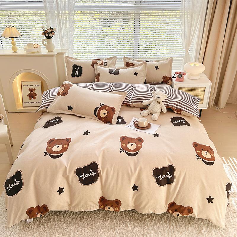 Fresh and Pastoral Style of Plants and Flowers, Dormitory Home Three-piece Set, Four-piece Set, Silky Soft and Delicate Bedding