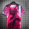 Sword Girl 3D Printed T-Shirt For Men Face Ghost Mask Pattern T-Shirts Summer Loose Women Short Sleeve Tees Round Neck Sport Top