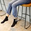 Black/White Korean Reto Pearl Socks Women Elastic Cotton Handmade Meias Creative Socks Harajuku Calcetines Mujer