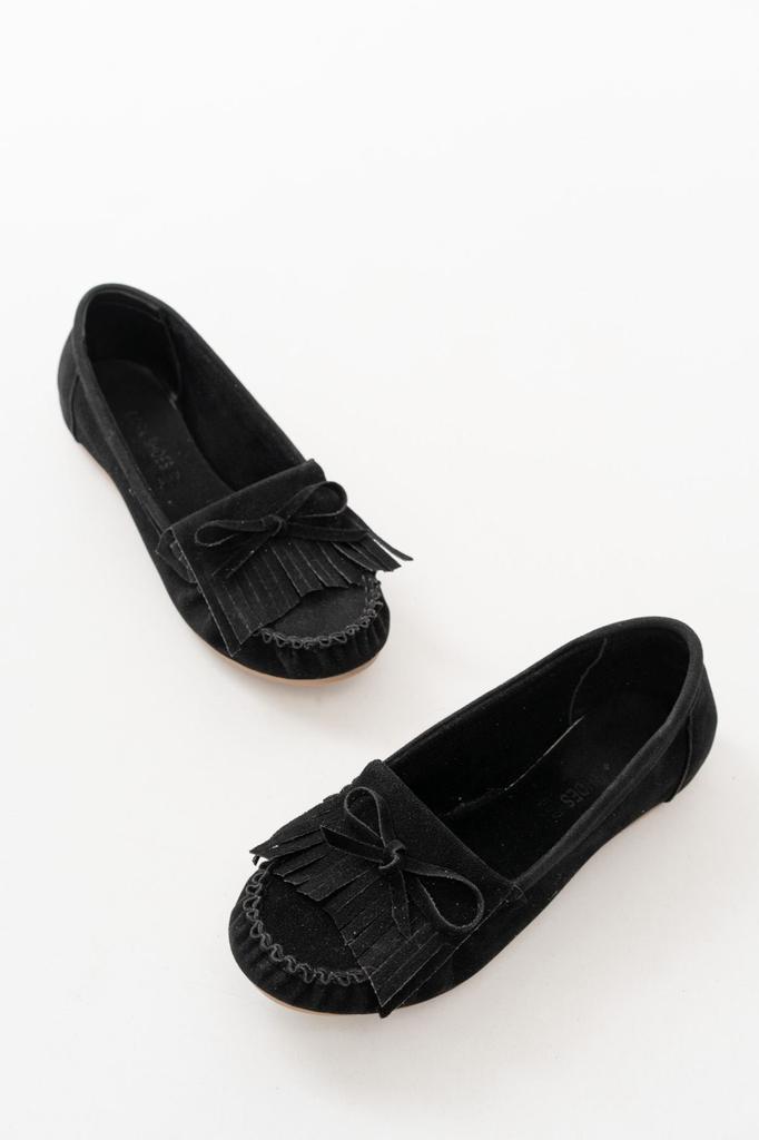 Women's Fashion Flat Heeled Ballerinas Ps Brown Suede Tasseled Daily Ballet Shoes