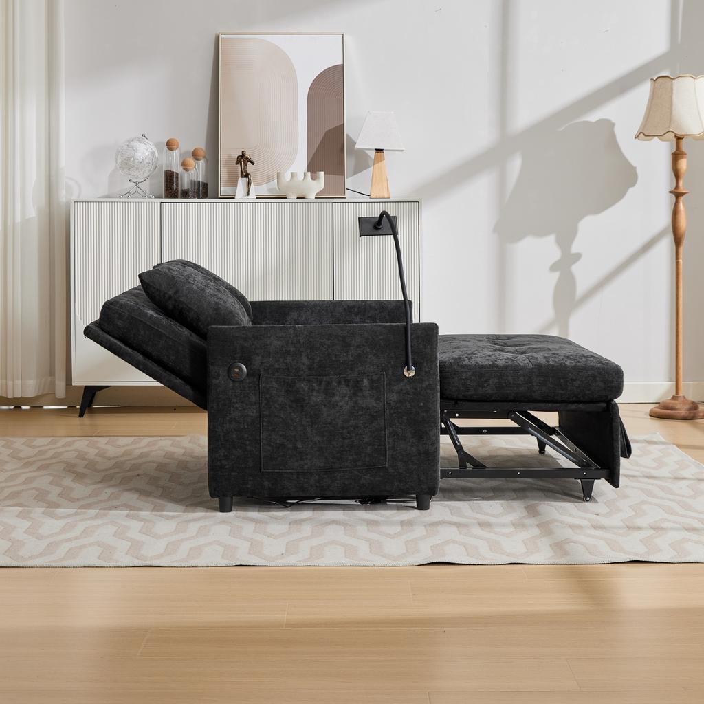 Minimally modern design fabric sofa comfortable living room, office and studio sleeping sofa, small unit dual-use foldable single nap bed