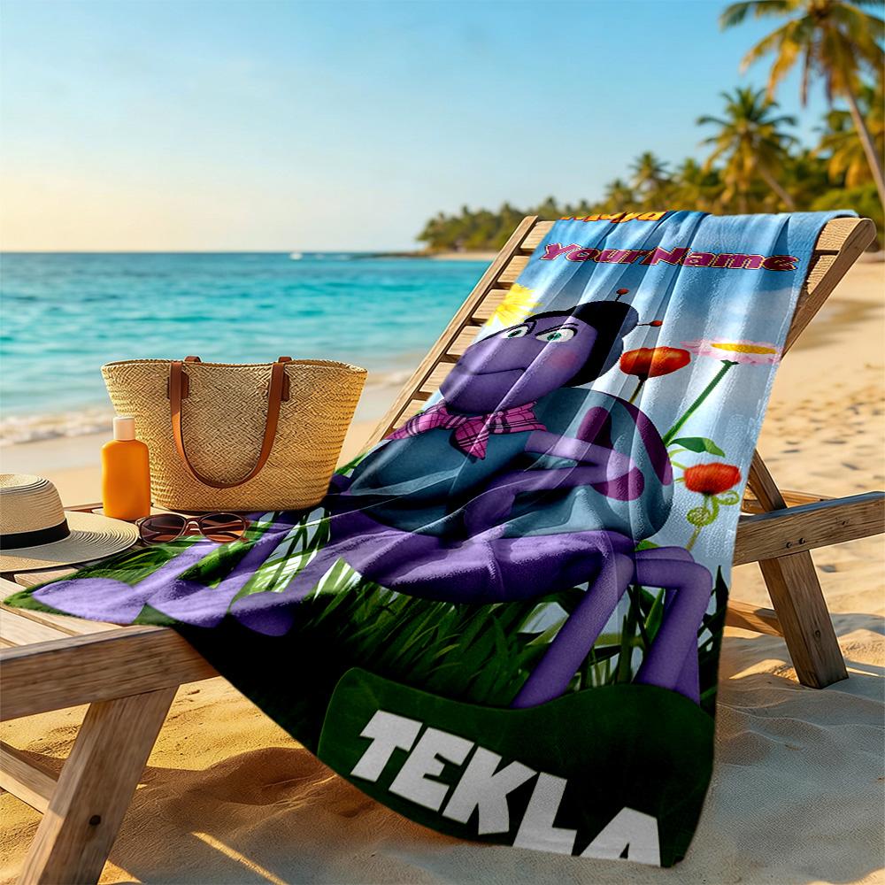 Biene Maja Personalized Text Beach Towel High Absorbency & Quick-Dry Perfect for Traveling Yoga Camping and Swimming