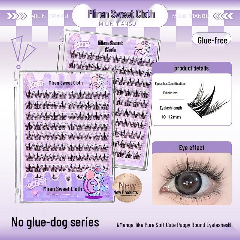 20-Row High-Capacity No-Glue Eyelash Book: Fox, Dog, and Nine-Tailed Rabbit Series Mixed False Lashes.
