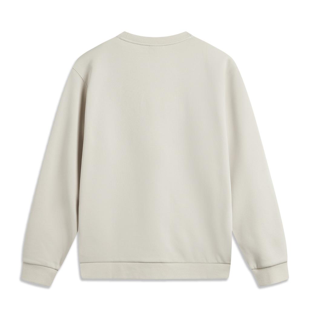 Li Ning Sports Lifestyle Series Simple Comfortable Casual Solid Color Versatile Round Neck Pullover Loose Sweatshirt Unisex Sweatshirt AWDVJ43-2