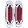 Pair 16LEDs Taillight Electroplated Trim Side Marker Auto External Lamps for 12V 24V Car Truck PickupRed Lens