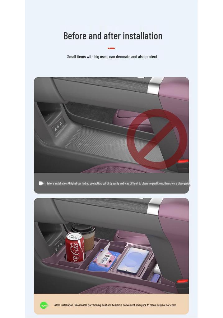 Compatible with 26 ICAR/V27 Models: Multi-functional Center Console Lower Storage and Glasses Box for Car Modification Accessories.