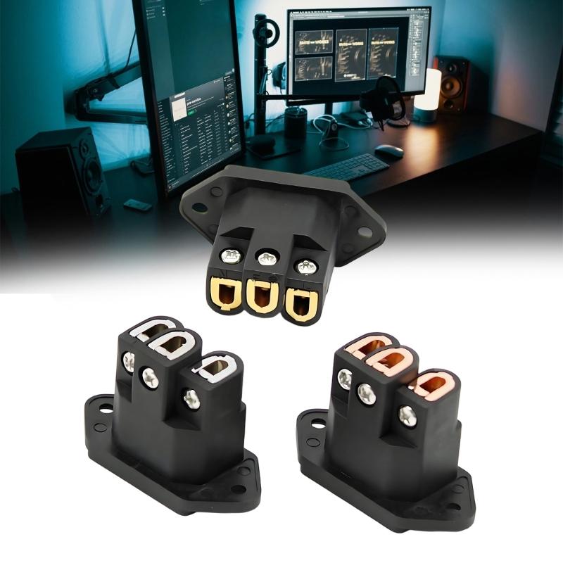 Copper IEC Power Plugs 3 Pin Socket HIFI Amplifiers Power Connectors for Gear and Musical Instrument Enduring
