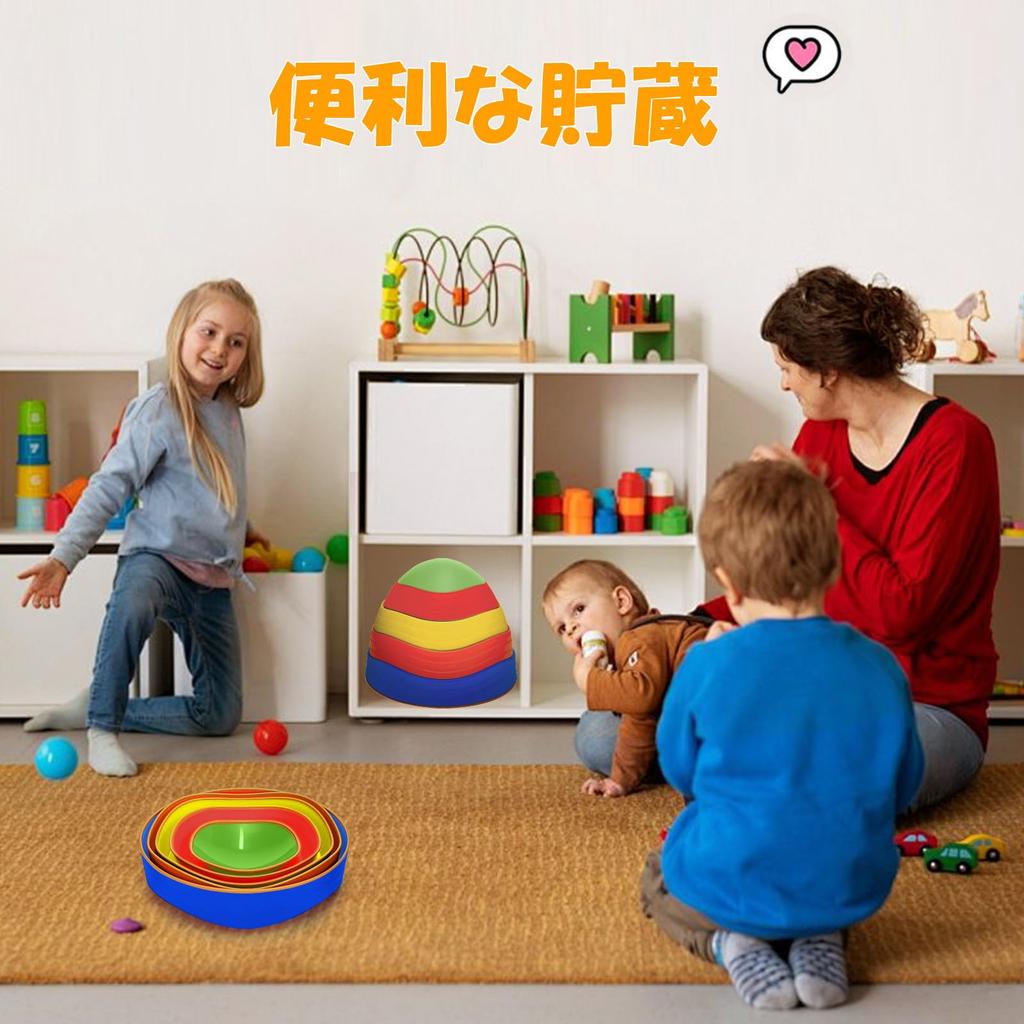 JoyRapt Balance Stones, Set of 10, Balance Beam for Kids with Non-Slip Backing, for Toddlers and Children, Balance Training, Motor Skills,