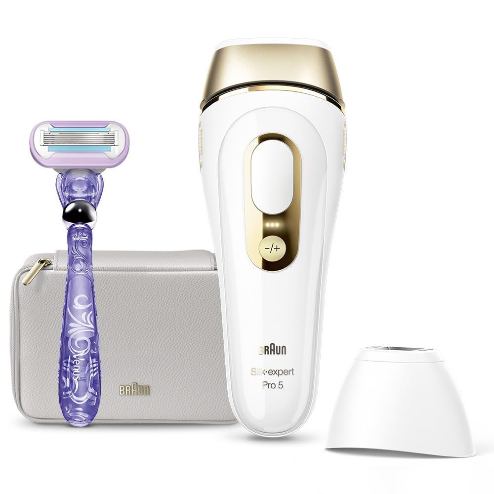 Braun Pro5 PL5158 Premium Hair Removal Device IPL Beam for Effective Full Body VIO Home IPL Automatic Compact and Storage Pouch Model, 5-in-1
