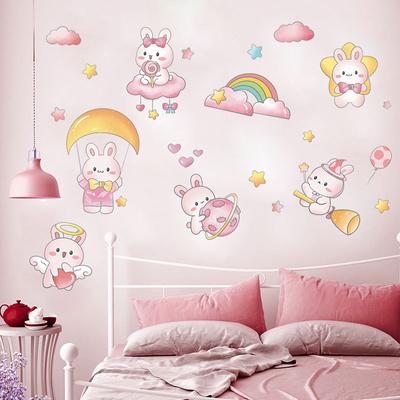 Cute Rabbit Wall Stickers for Children's Room Layout Girl's Heart Bedroom Decoration Small Pattern Stickers XY6033